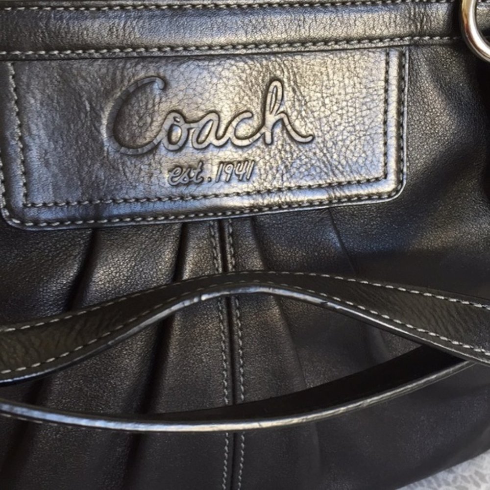 Coach Black Leather Gallery Bag - Picture 9 of 15
